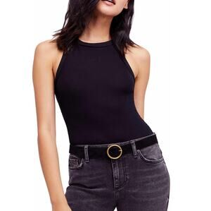 NWT Free People Intimately Women's Black Wide Eyed Racerback Tank Top Size M